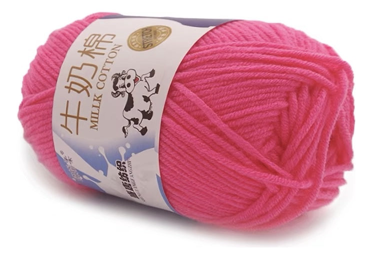 Lana Milk Cotton 50grs (5 Hebras Dobles 2,5mm) 80mts Aprox.