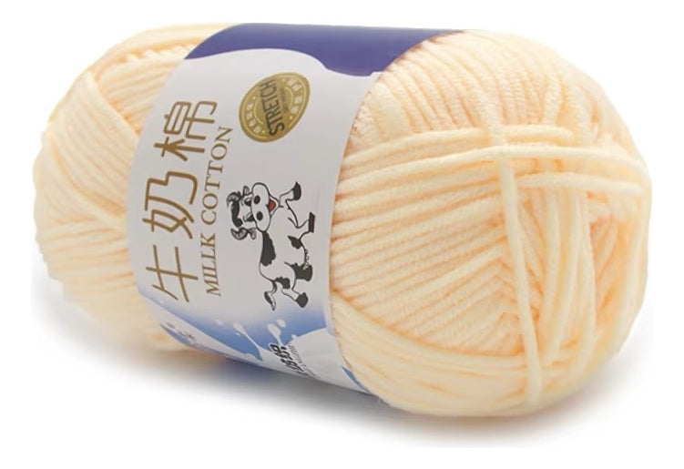 Lana Milk Cotton 50grs (5 Hebras Dobles 2,5mm) 80mts Aprox.
