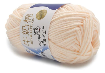 Lana Milk Cotton 50grs (5 Hebras Dobles 2,5mm) 80mts Aprox.