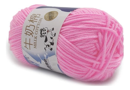 Lana Milk Cotton 50grs (5 Hebras Dobles 2,5mm) 80mts Aprox.