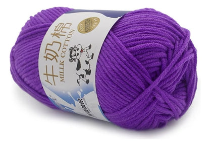 Lana Milk Cotton 50grs (5 Hebras Dobles 2,5mm) 80mts Aprox.