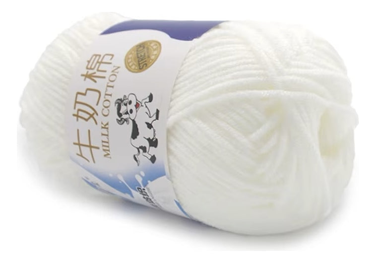 Lana Milk Cotton 50grs (5 Hebras Dobles 2,5mm) 80mts Aprox.