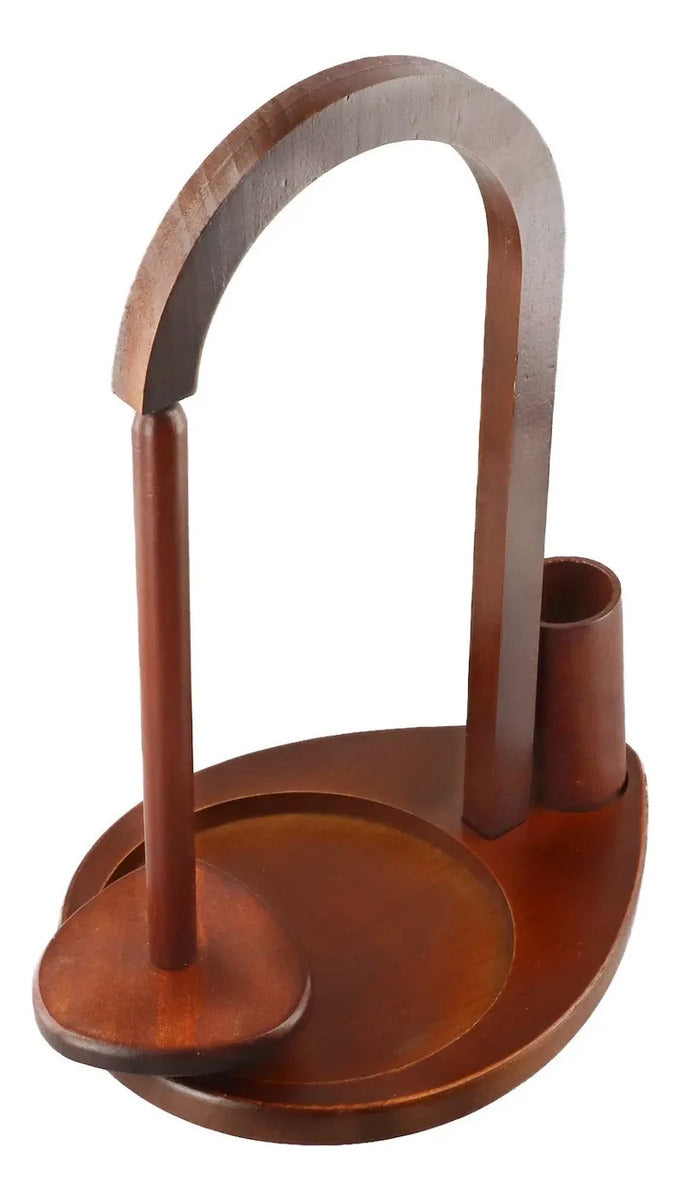 Soporte Magnético De Madera Con Porta Accesorios