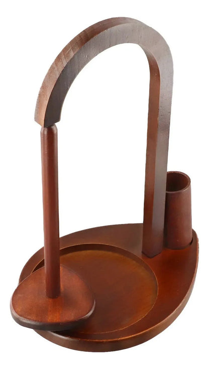 Soporte Magnético De Madera Con Porta Accesorios
