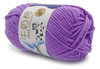 Lana Milk Cotton 50grs (5 Hebras Dobles 2,5mm) 80mts Aprox.
