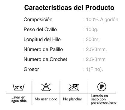 Algodón Cotton Premium Ukryl 100g.